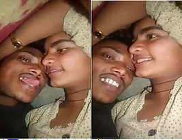 Beautiful Indian woman gets passionate kiss and breast massage