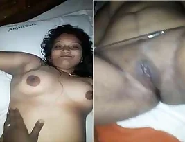Hot Tamil wife’s big breasts and shaved twat on camera with her husband