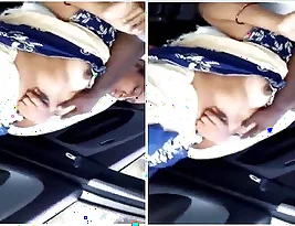 Big booby-hot slut wife enjoying a fingering while being driven by her husband.