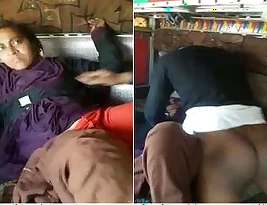 Aunty’s lesbian sex scene with college girls in a truck.