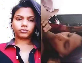 Pretty teen Triyashi Dutta gives a blowjob to her lover s wife s husband.