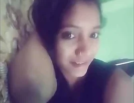 Teen girlfriend from India strips naked for a video call