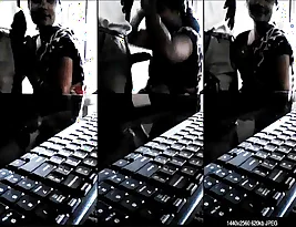 An erotic video of an MMS featuring a deep throat job at the workplace.
