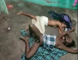 Indian couple undressing and having sex then falling asleep.