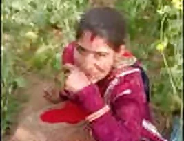 An older woman caught having sex in a mustard field