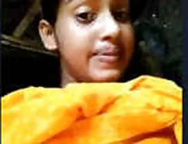 A beautiful Indian girl exposes her breasts and vagina.