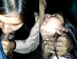 Married couple having sex in the great outdoors at night