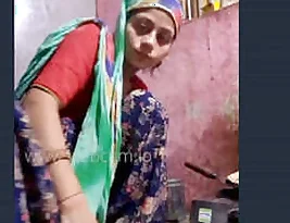 A married woman from a village exposing her rear end.