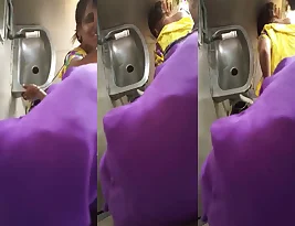 A spy follows a minx and captures a hot train sex scene.