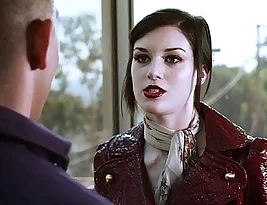 Stoya is back, she compares rifle skills and fucks the newcomer from behind, a little rough.
