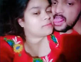 Hot teenager couple passionate kiss