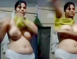 Hot Indian woman showing her breasts to her loved one.