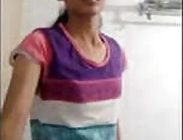 An Indian girl fingering and breast play scene.
