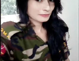 Finger play with my military officer boyfriend via video call.