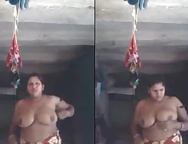 Ruby, the Indian wife, strips her saree and plays with melons.