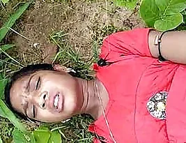 A beautiful Indian woman is molested outside.