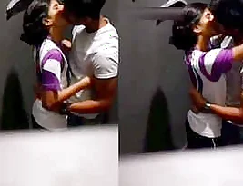 A young Indian couple having sex in the college locker room