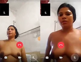 Aunt from an Indian, exclusive VC bathroom scene.