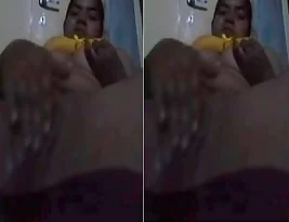 Finger fucking slut continues from where she left off.