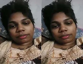 Pretty Tamil girl exposes her chest during video call