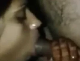 Young and beautiful newlywed gives blow job for the first time.