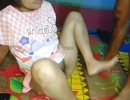 Hot Indian girl gives blowjob and has sex with stepbrother in missionary position