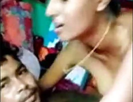 A married woman from a rural area having sexual relations with her husband.