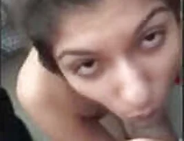 Young Indian woman gives blow job to her friend and also has her pussy licked and fingered and then they both have sex with him.