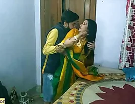 Beautiful Indian wife vs innocent young boy in a hot scene with audio.