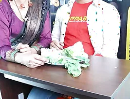 Stepmother in a saree provokes and allows her stepson to feel her body up to an orgasm with an Indian accent.